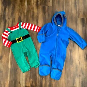 12-18 baby Christmas onesies/ Columbia bunting